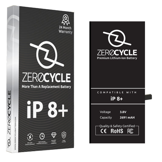 ZeroCycle Battery for iPhone 8 Plus 2691mAH Li-Ion Premium