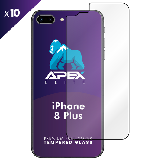 iPhone 8 Plus Back Tempered Glass Screen Protector with Cleaning Kit Pack of 10