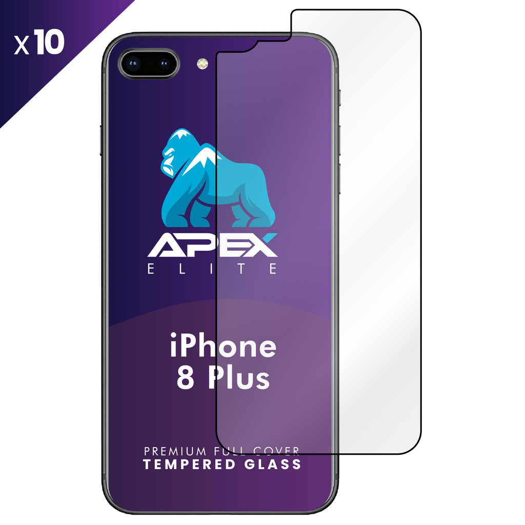 iPhone 8 Plus Back Tempered Glass Screen Protector with Cleaning Kit Pack of 10