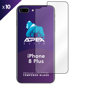 iPhone 8 Plus Back Tempered Glass Screen Protector with Cleaning Kit Pack of 10