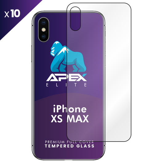 iPhone XS MAX Back Tempered Glass Screen Protector with Cleaning Kit (Pack of 10)