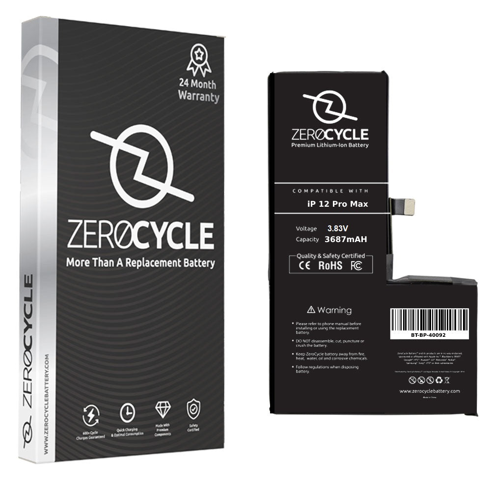 ZeroCycle Battery for iPhone 12 Pro Max 3687mAH Li-Ion Premium